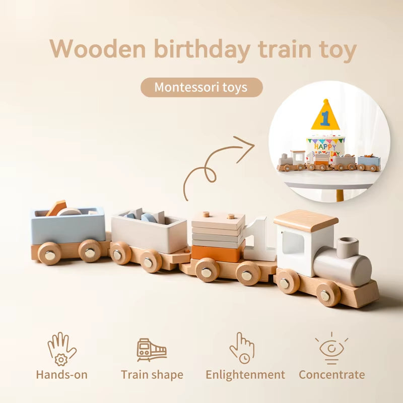 Wooden Pull-Along Activity Train