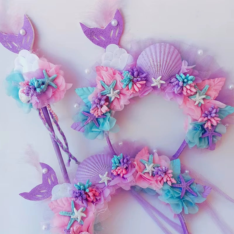 Mermaid Crown and Wand Sets