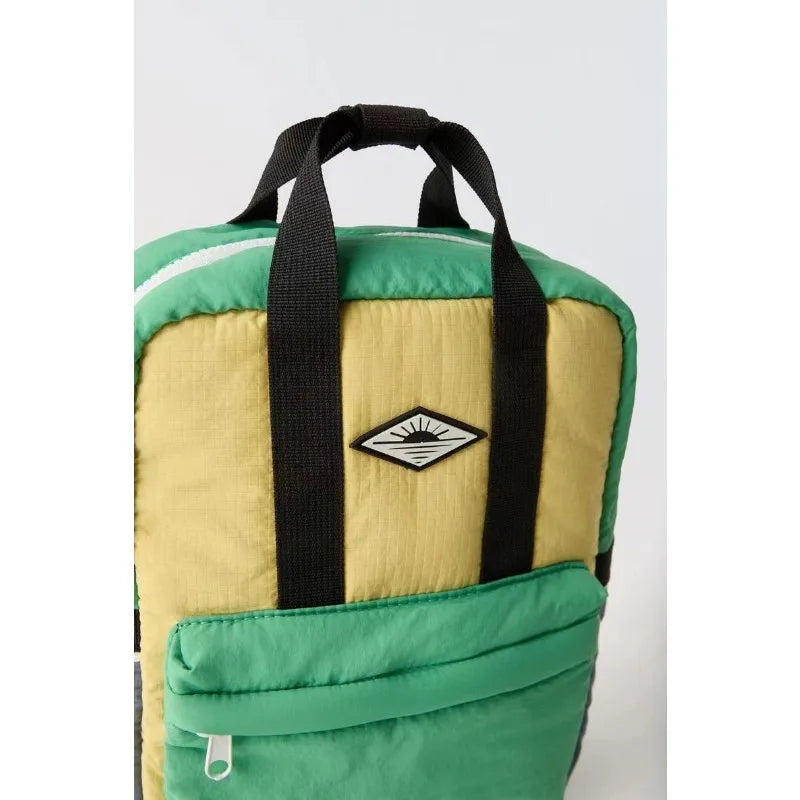 Green Colourblock Backpack