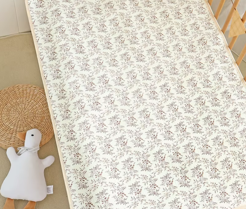 Printed Waterproof Cot Sheet - Hibiscus
