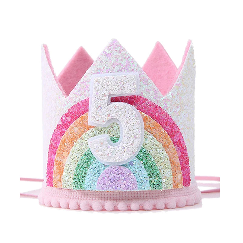 Felt Rainbow Birthday Crown Headband
