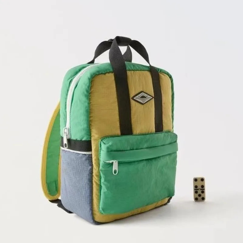 Green Colourblock Backpack