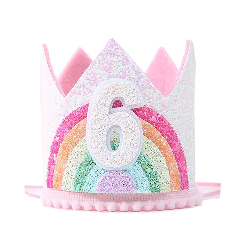 Felt Rainbow Birthday Crown Headband