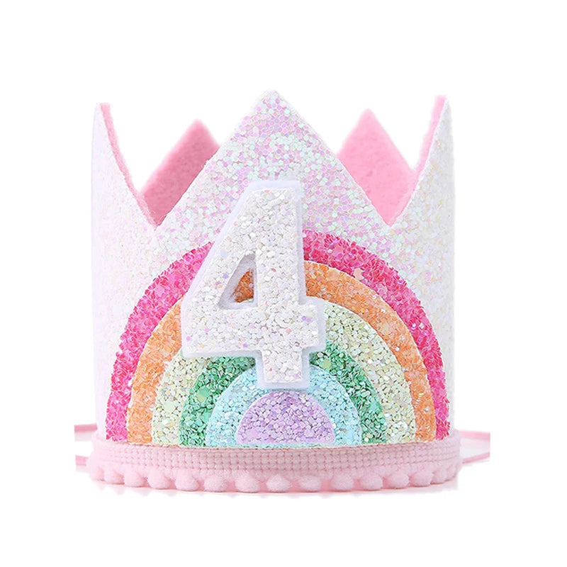Felt Rainbow Birthday Crown Headband