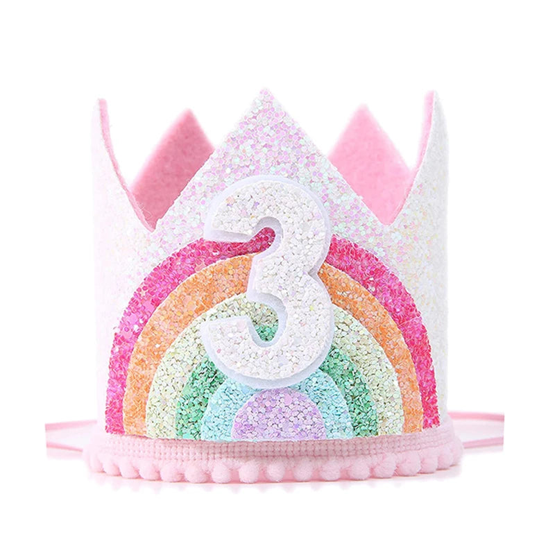 Felt Rainbow Birthday Crown Headband
