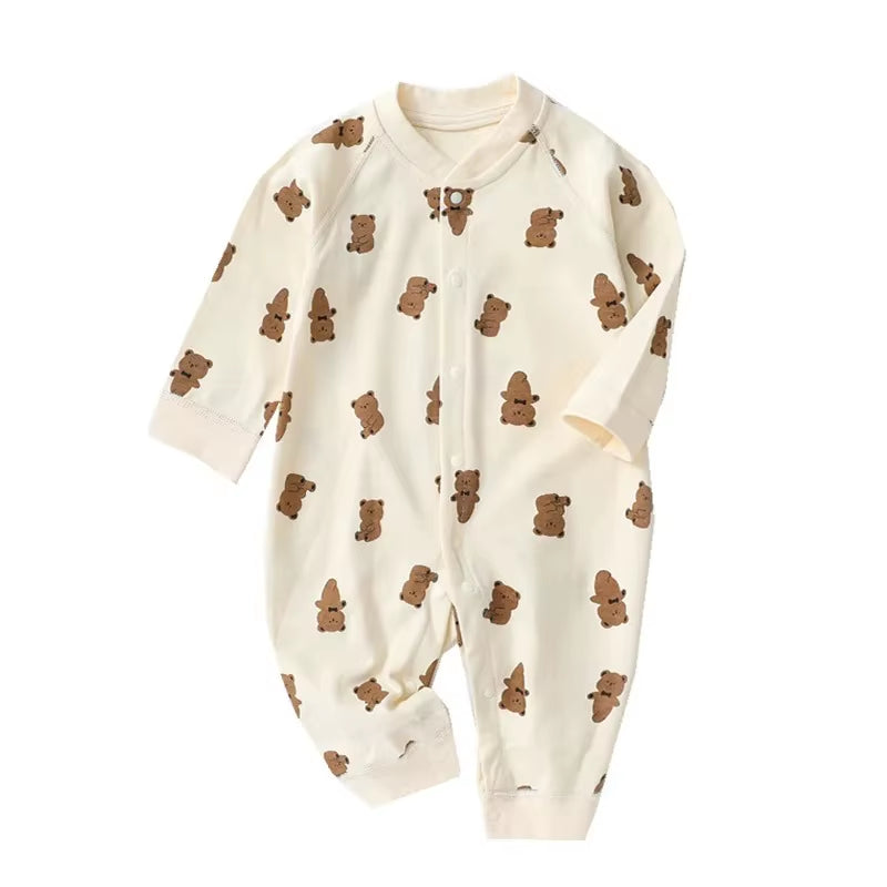 Cotton Jumpsuit with Allover Bear Print