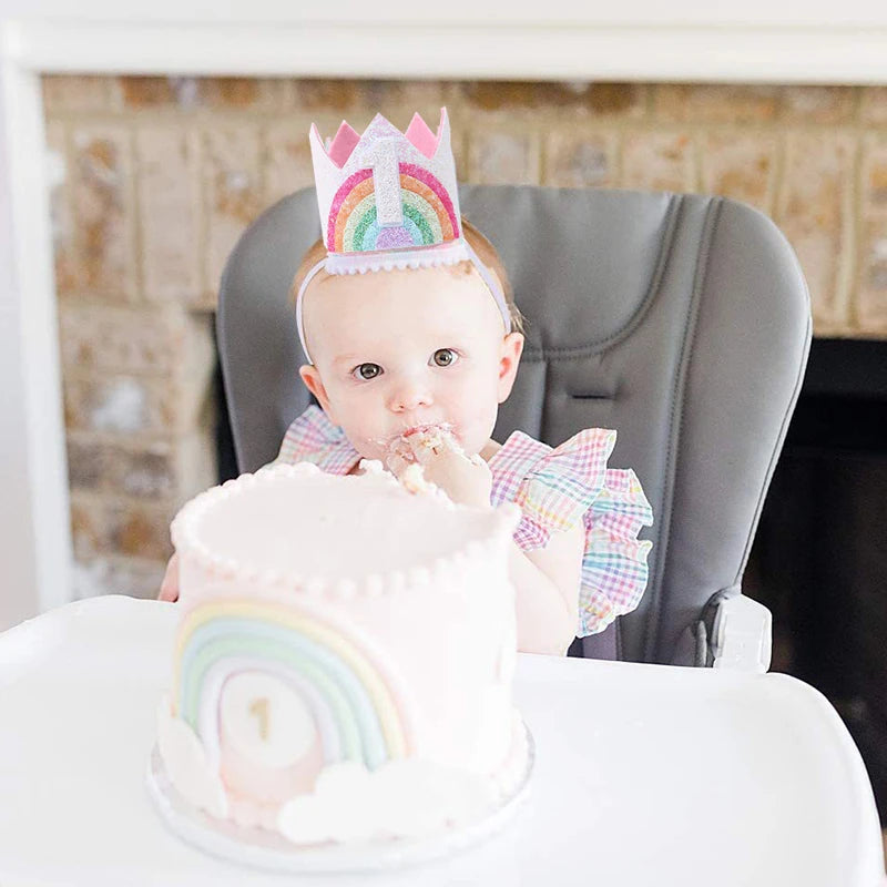 Felt Rainbow Birthday Crown Headband