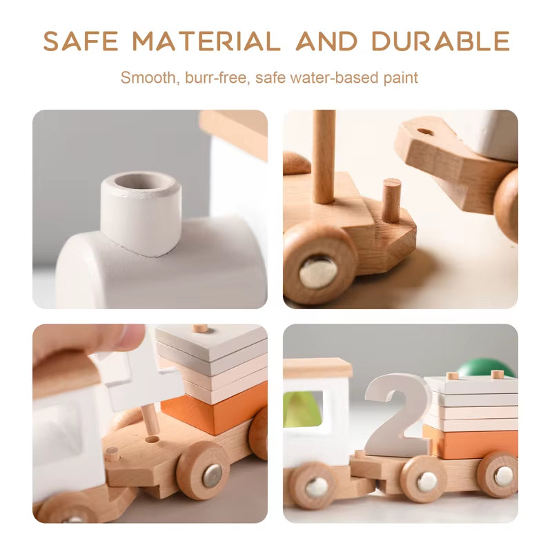 Wooden Pull-Along Activity Train