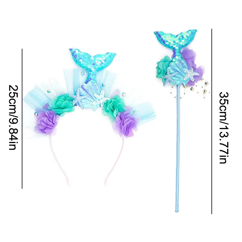 Mermaid Crown and Wand Sets