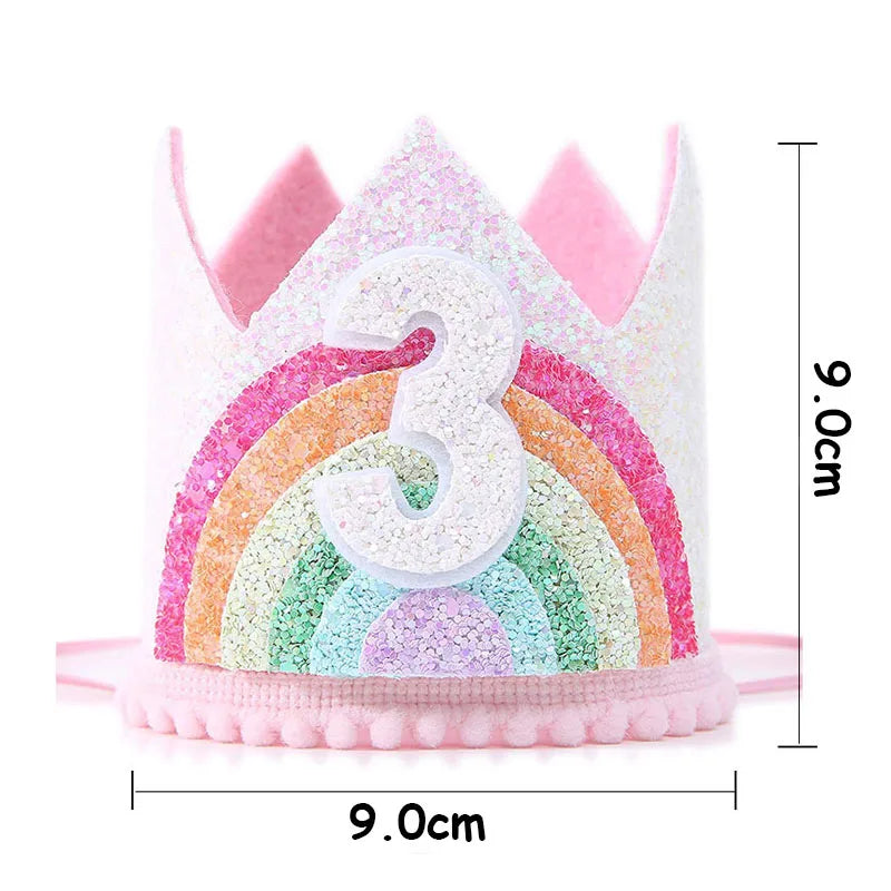 Felt Rainbow Birthday Crown Headband