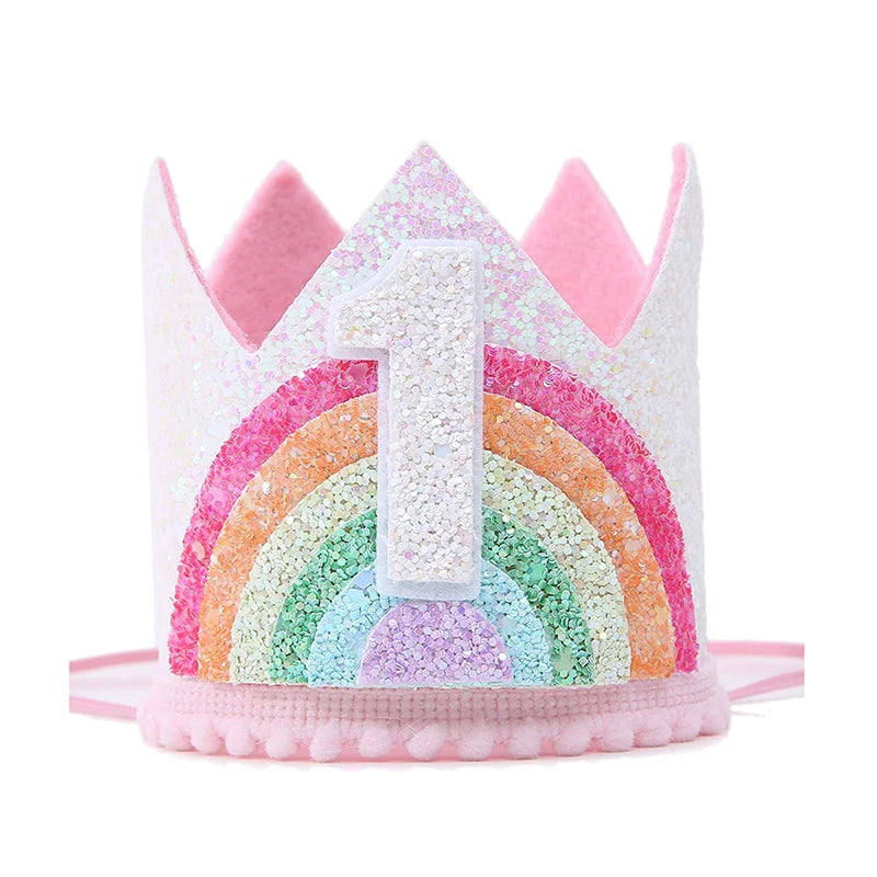 Felt Rainbow Birthday Crown Headband