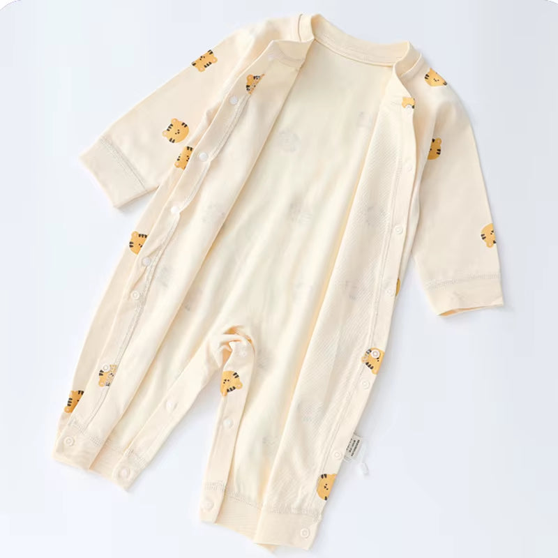 Ribbed Cotton Jumpsuit with Textured Bear - Yellow