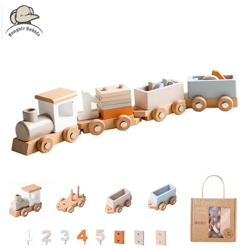 Wooden Pull-Along Activity Train