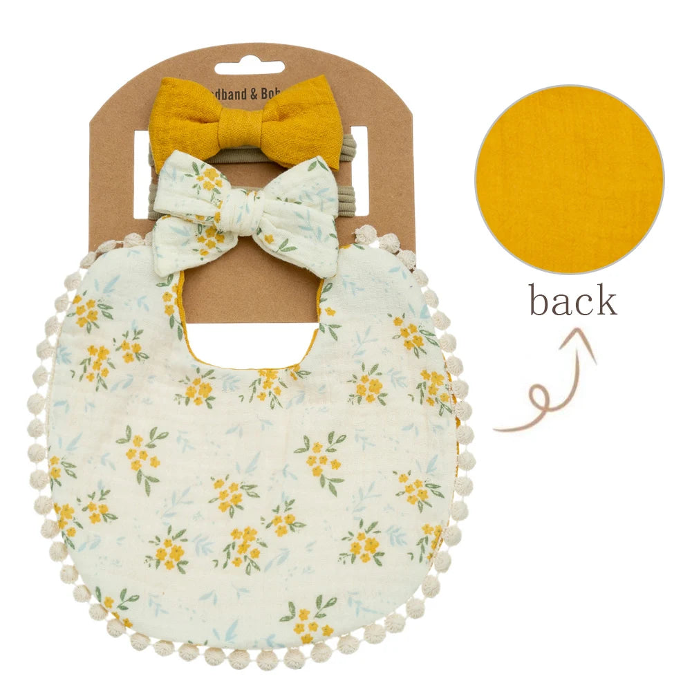 3Pcs Bib and Headbands Set