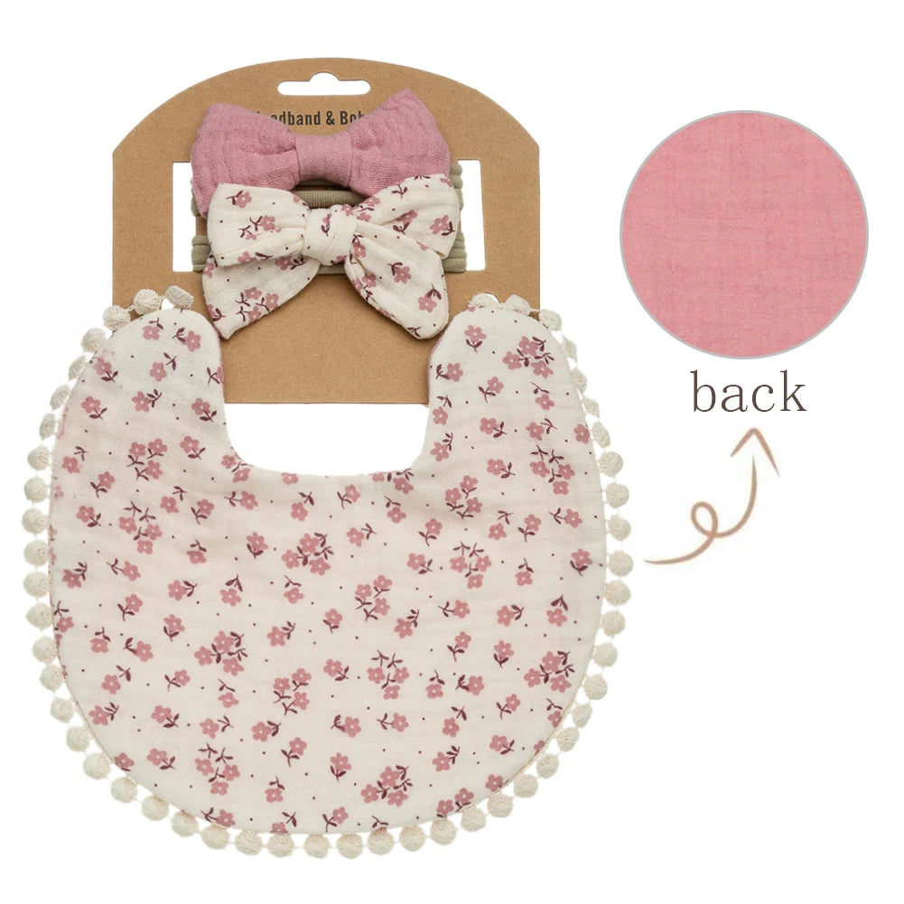 3Pcs Bib and Headbands Set
