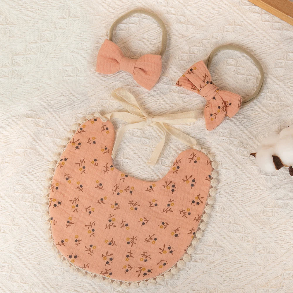 3Pcs Bib and Headbands Set