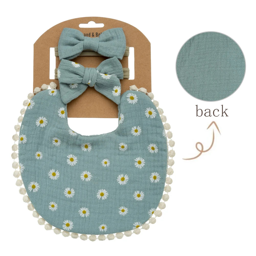 3Pcs Bib and Headbands Set