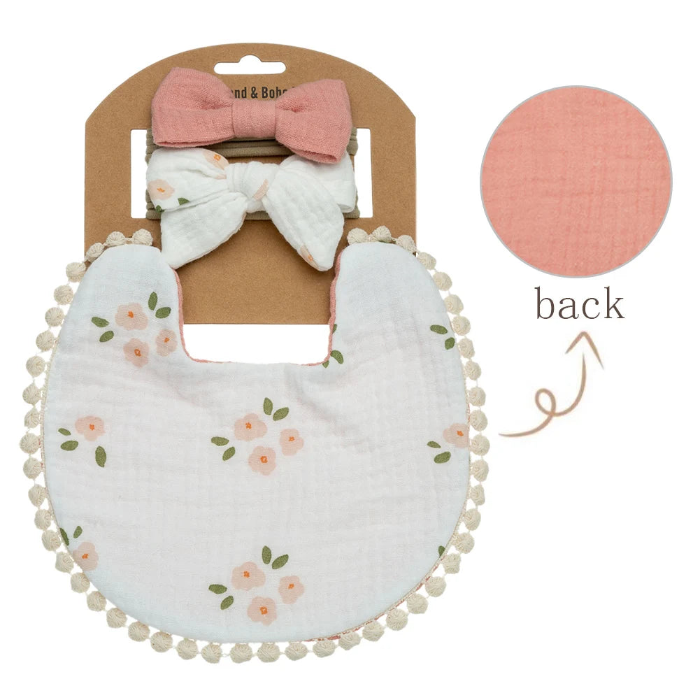 3Pcs Bib and Headbands Set