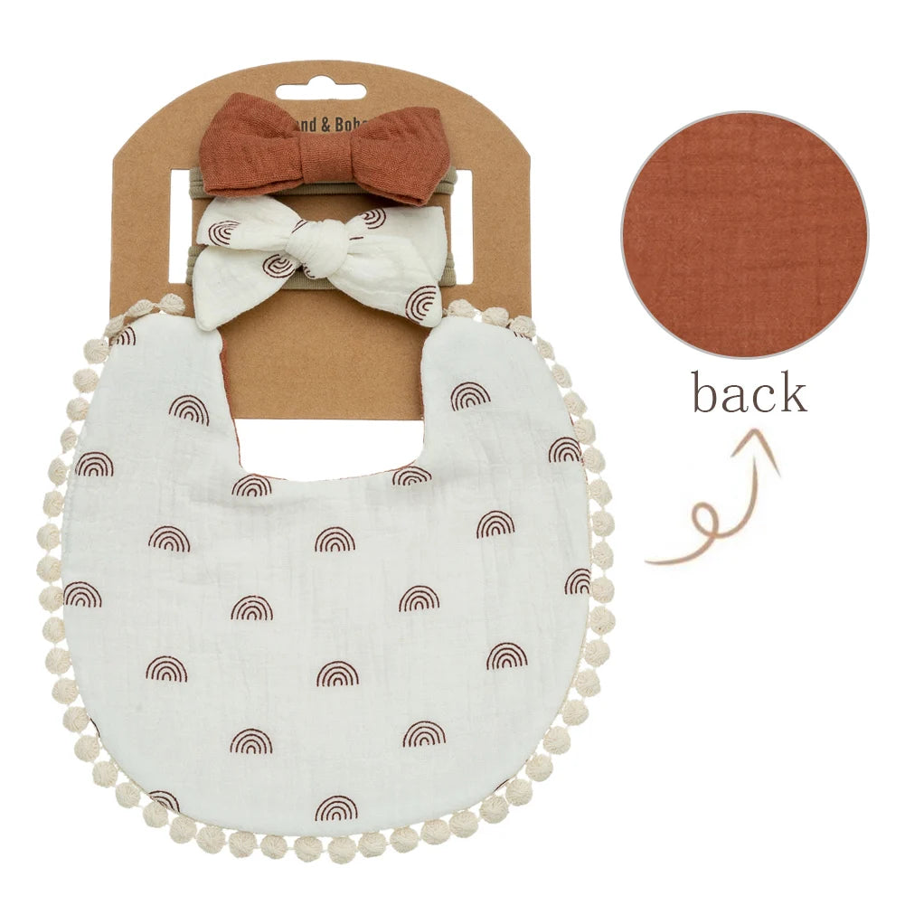 3Pcs Bib and Headbands Set