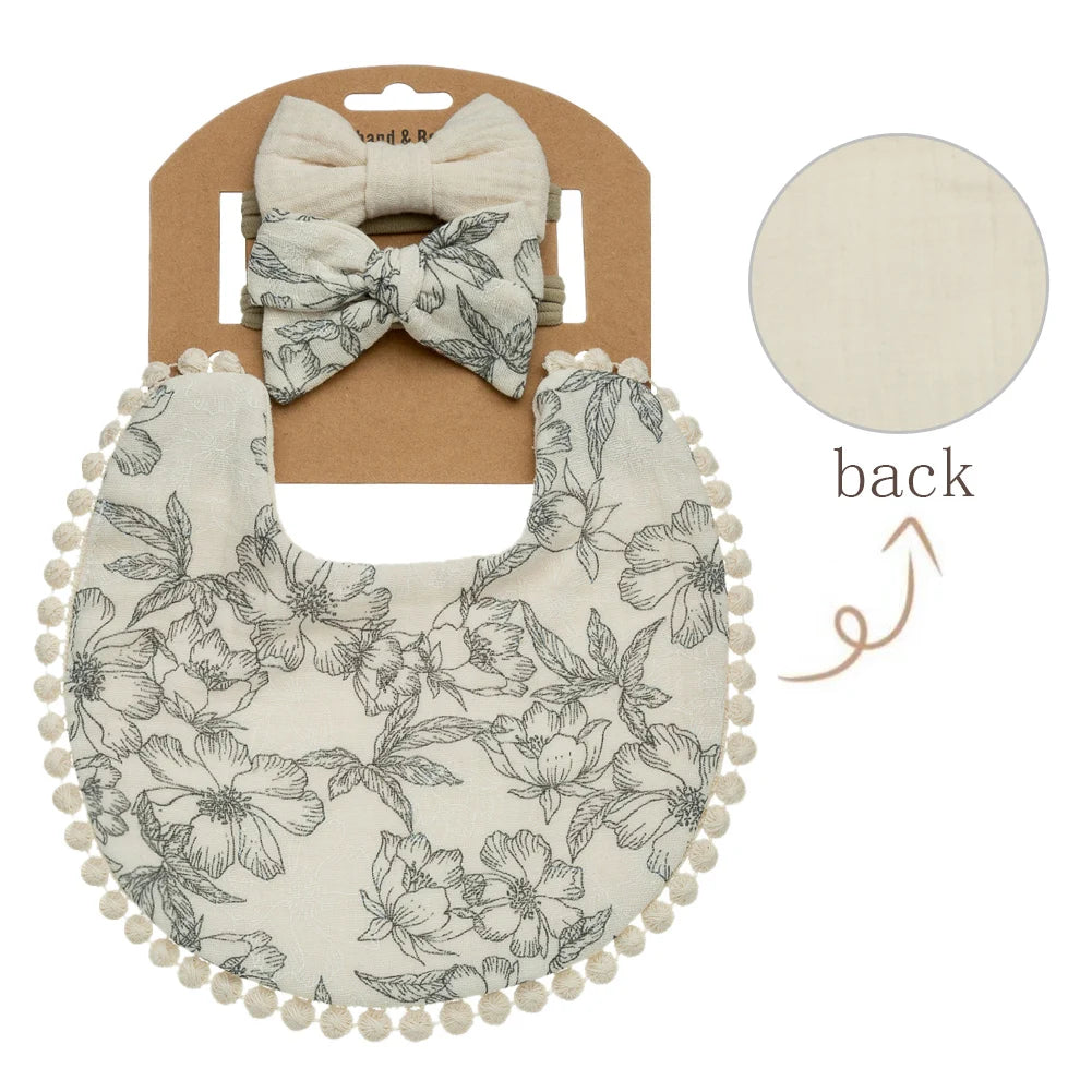 3Pcs Bib and Headbands Set