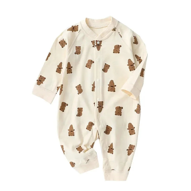 Cotton Jumpsuit with Allover Bear Print