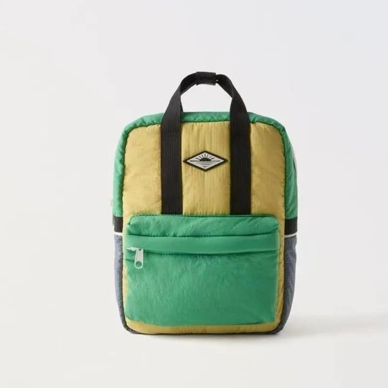 Green Colourblock Backpack