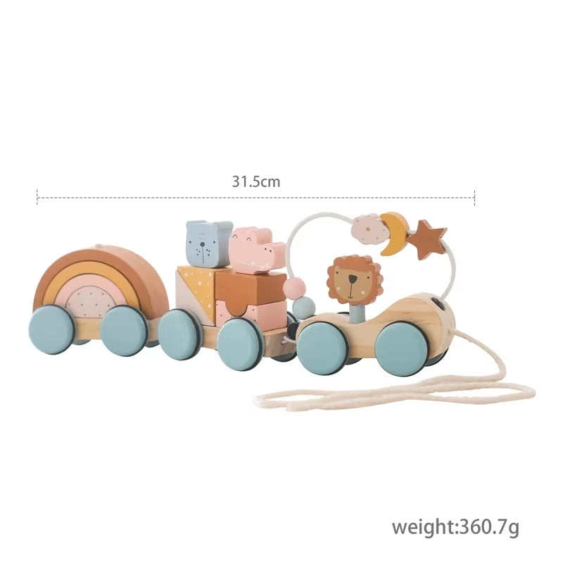 Wooden Pull-Along Activity Train