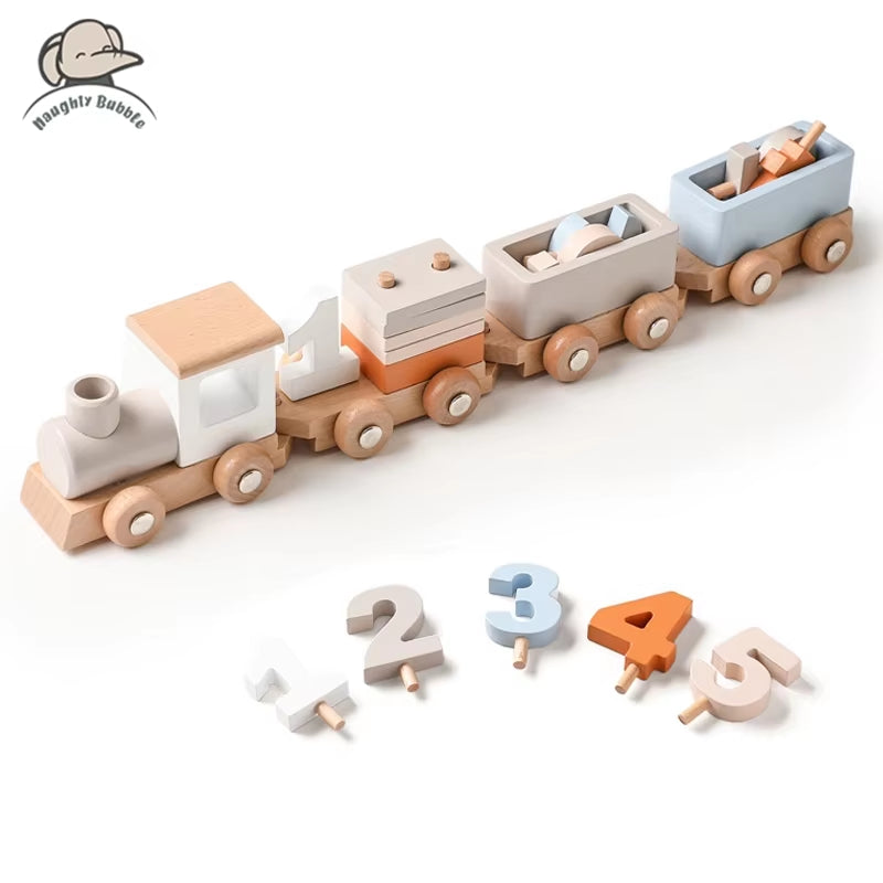 Wooden Pull-Along Activity Train