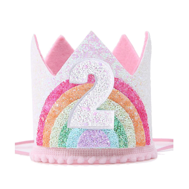 Felt Rainbow Birthday Crown Headband