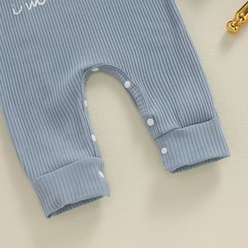 New Here Romper & Hat Set - Blue