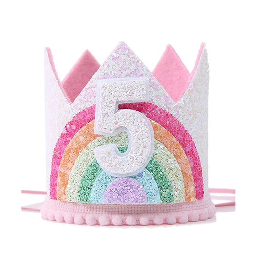 Felt Rainbow Birthday Crown Headband