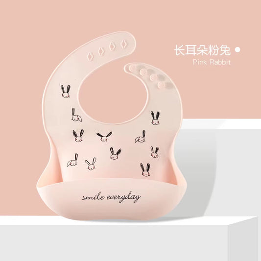 Silicone Bib - Pink Bunny