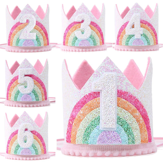 Felt Rainbow Birthday Crown Headband