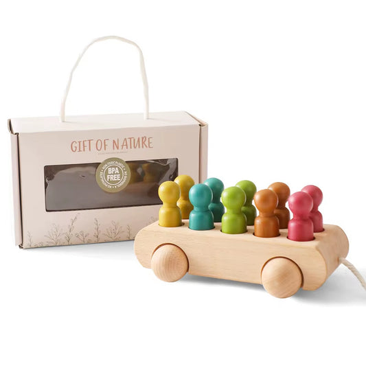 Multicolour Wooden Doll Car