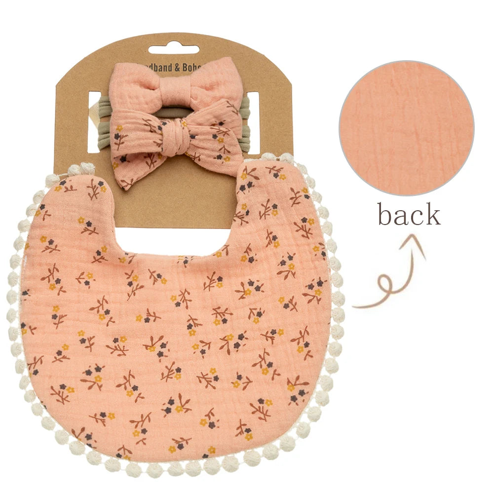 3Pcs Bib and Headbands Set
