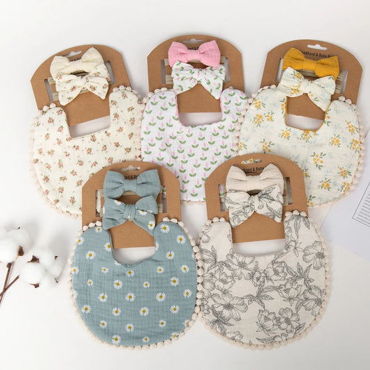 3Pcs Bib and Headbands Set