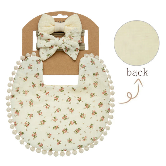3Pcs Bib and Headbands Set