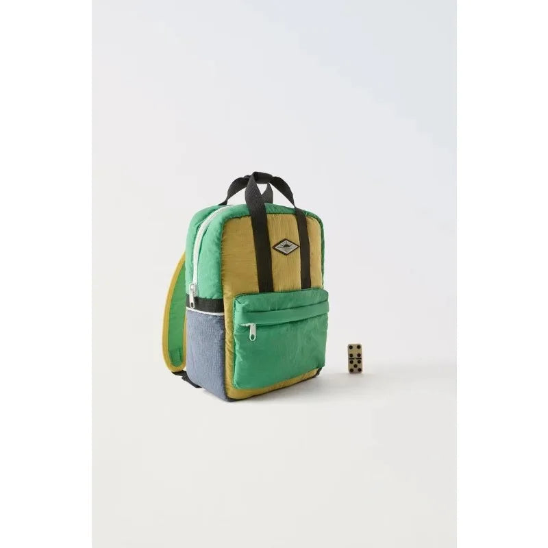 Green Colourblock Backpack